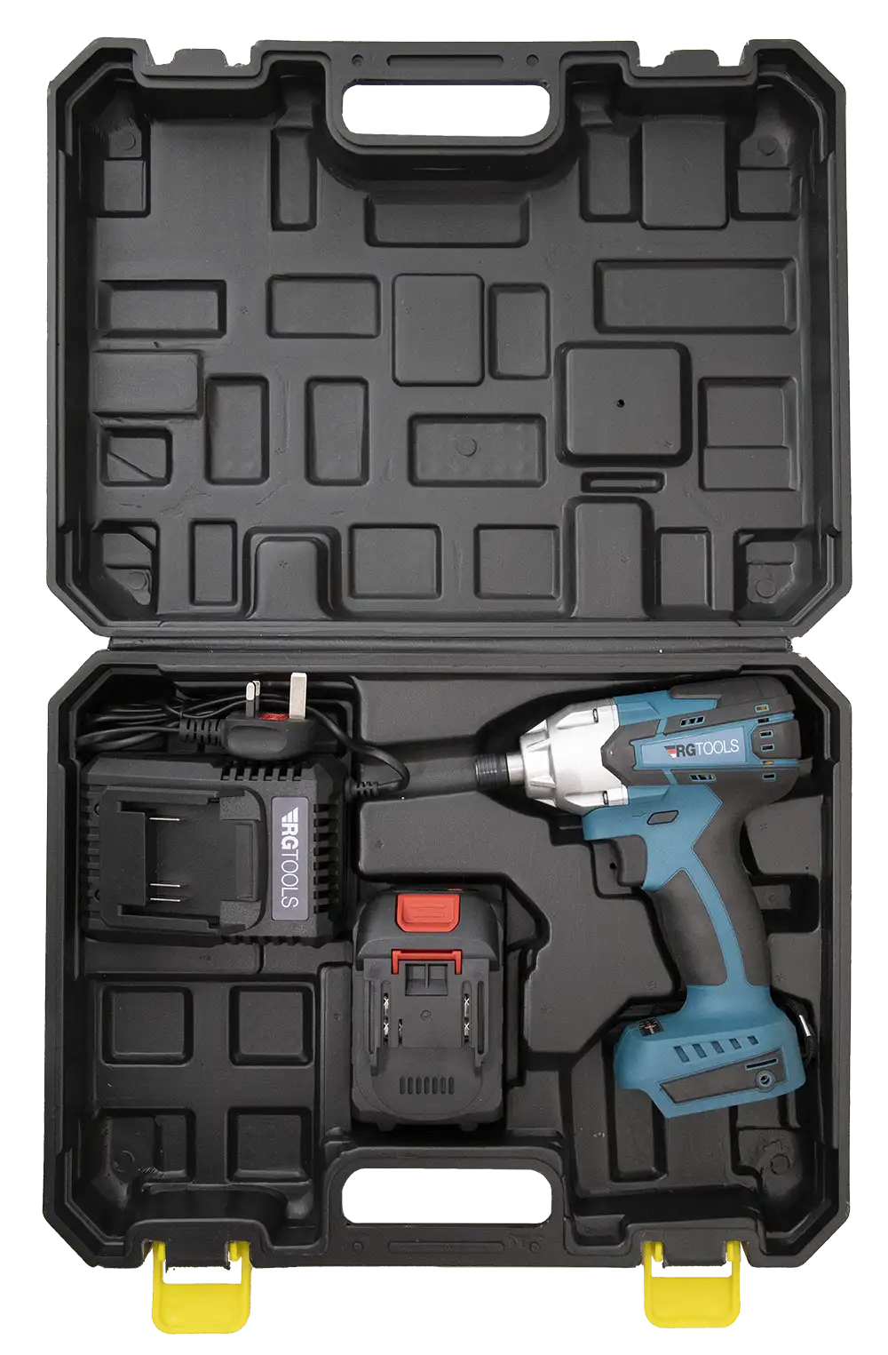 RG Tools RG10020 wrench, battery and charger in the opened case